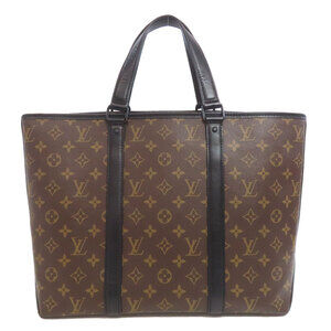 Louis Vuitton Monogram Macassar Tote Brown Weekend Bag Canvas